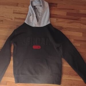 Jordan Black and Gray Color-Blocked Hoodie